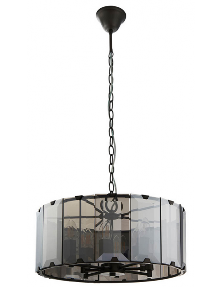 lysekrone glas stuelampe spisebord sort