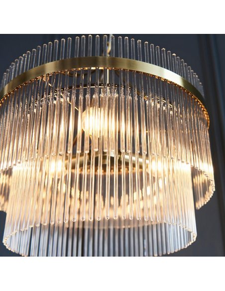 lysekrone glas stuelampe spisebord messing