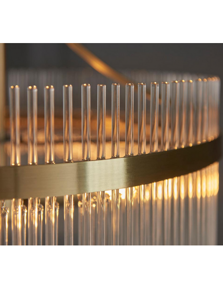 lysekrone glas stuelampe spisebord messing