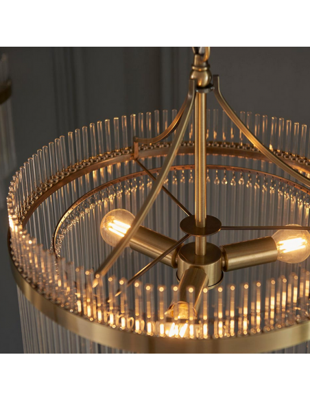 lysekrone glas stuelampe spisebord messing