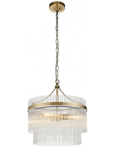 lysekrone glas stuelampe spisebord messing