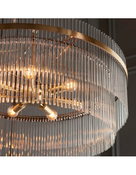 lysekrone glas stuelampe spisebord messing