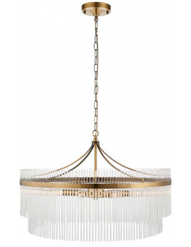 lysekrone glas stuelampe spisebord messing