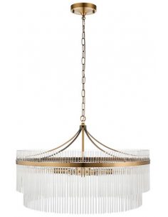 lysekrone glas stuelampe spisebord messing 2