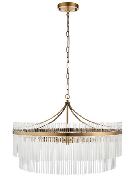 lysekrone glas stuelampe spisebord messing