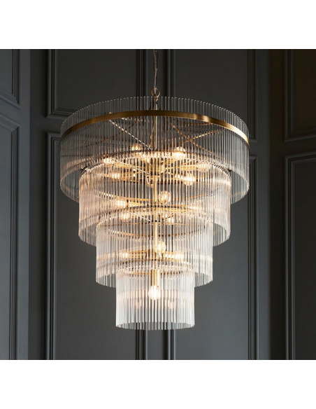 lysekrone glas stuelampe spisebord messing