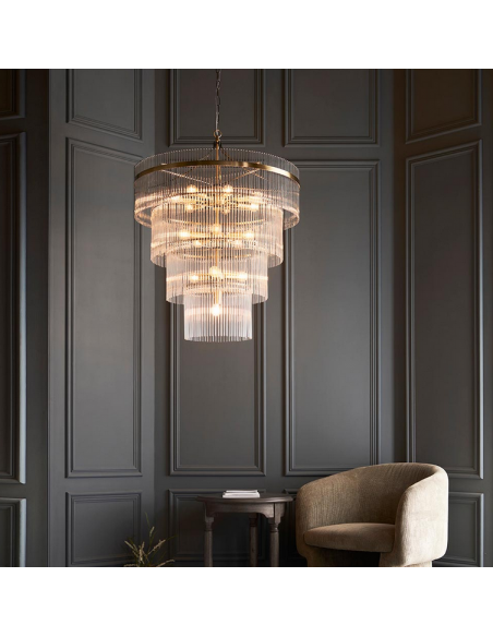 lysekrone glas stuelampe spisebord messing