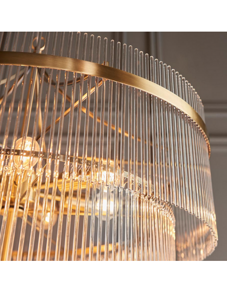 lysekrone glas stuelampe spisebord messing