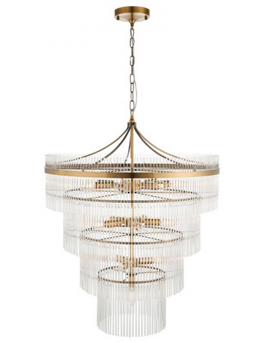 lysekrone glas stuelampe spisebord messing