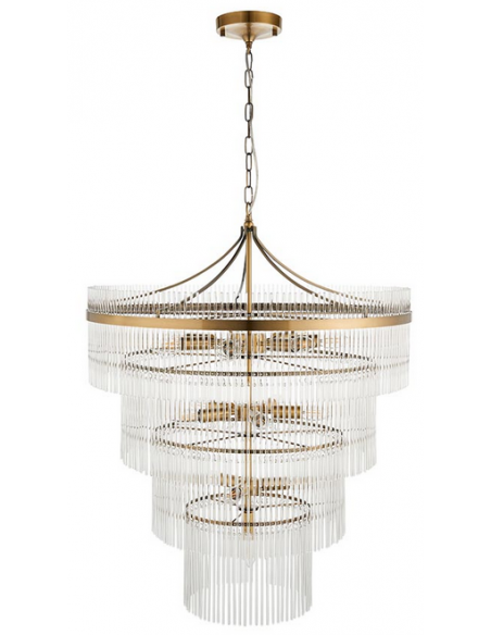 lysekrone glas stuelampe spisebord messing