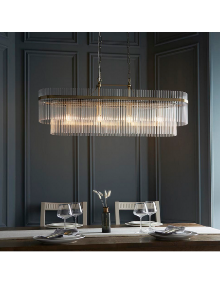 lysekrone glas stuelampe spisebord messing