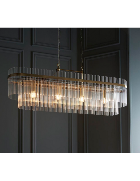 lysekrone glas stuelampe spisebord messing