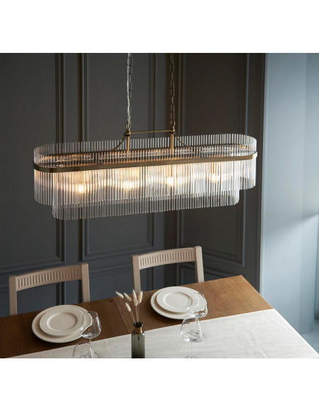 lysekrone glas stuelampe spisebord messing