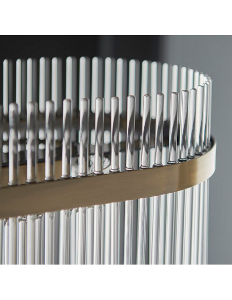 lysekrone glas stuelampe spisebord messing