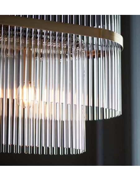 lysekrone glas stuelampe spisebord messing