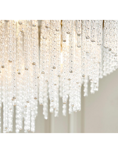 lysekrone glas stuelampe spisebord messing