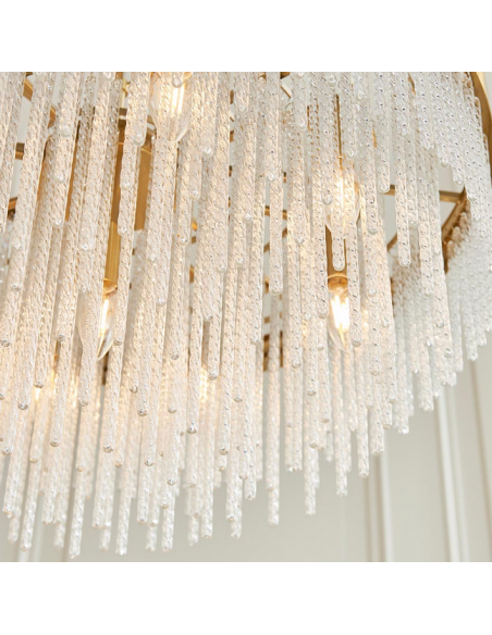 lysekrone glas stuelampe spisebord messing