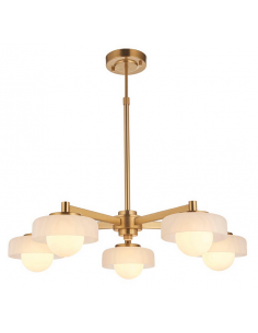 lysekrone glas stuelampe spisebord messing