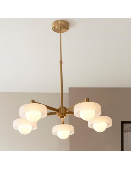 lysekrone glas stuelampe spisebord messing