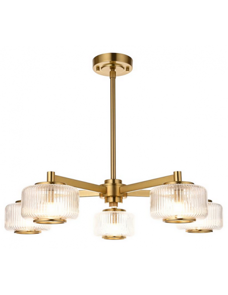 lysekrone glas stuelampe spisebord messing