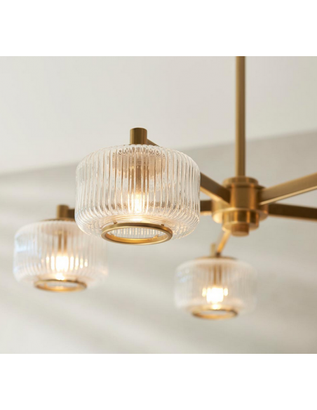 lysekrone glas stuelampe spisebord messing