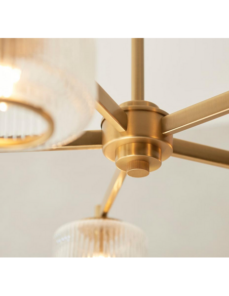 lysekrone glas stuelampe spisebord messing