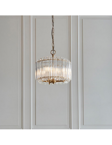 lysekrone glas stuelampe spisebord messing