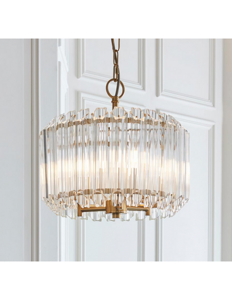 lysekrone glas stuelampe spisebord messing