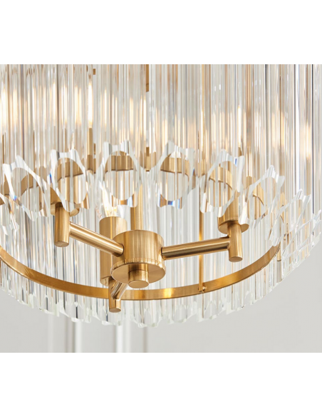 lysekrone glas stuelampe spisebord messing