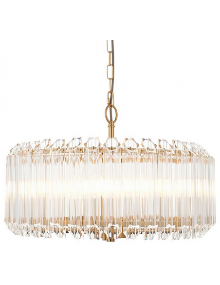 lysekrone glas stuelampe spisebord messing