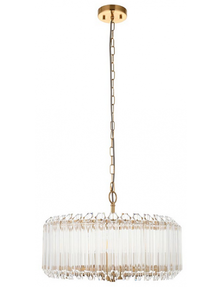 lysekrone glas stuelampe spisebord messing