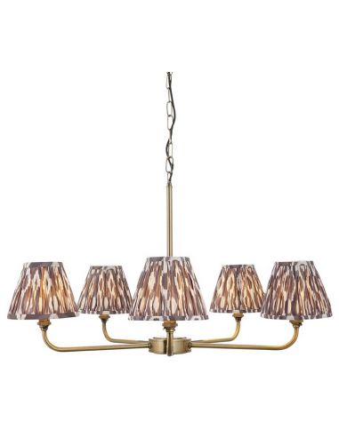 lysekrone skærme stuelampe spisebord messing