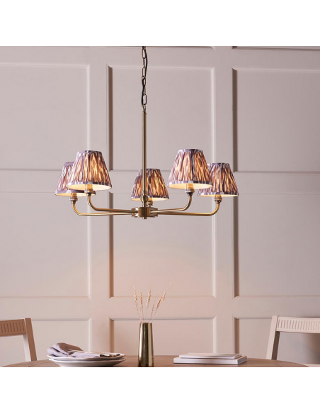 lysekrone skærme stuelampe spisebord messing