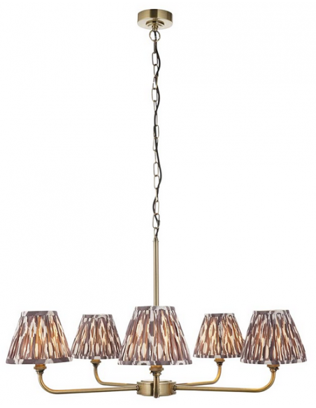 lysekrone skærme stuelampe spisebord messing