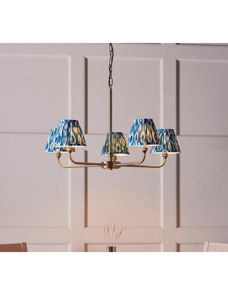 lysekrone skærme stuelampe spisebord messing