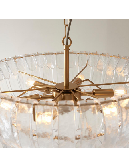 lysekrone glas stuelampe spisebord messing