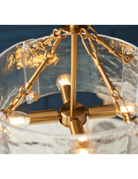 lysekrone glas stuelampe spisebord messing