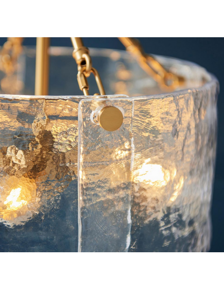 lysekrone glas stuelampe spisebord messing