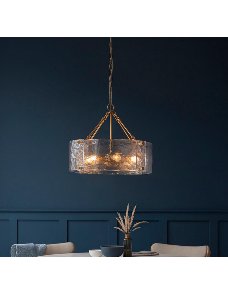 lysekrone glas stuelampe spisebord messing