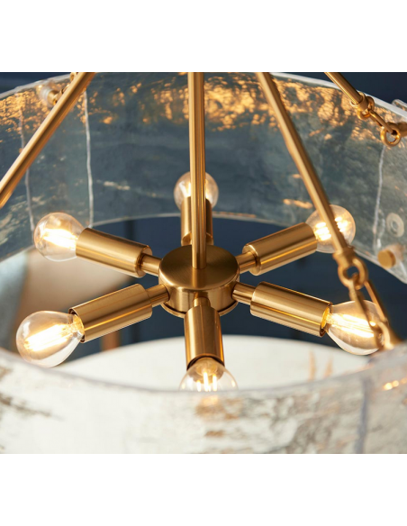 lysekrone glas stuelampe spisebord messing