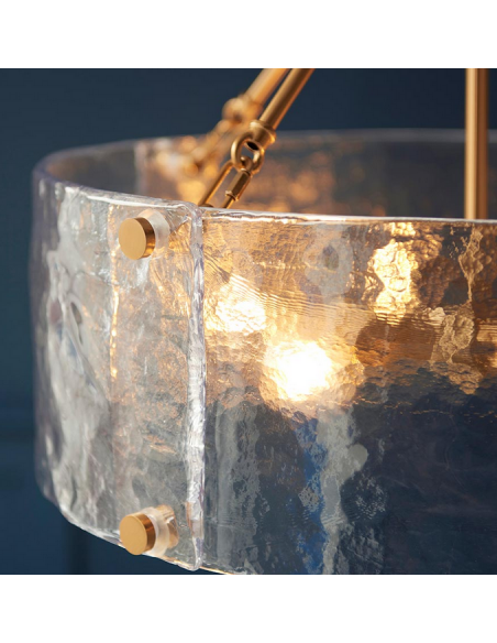 lysekrone glas stuelampe spisebord messing