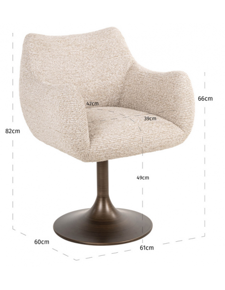 spisebordsstol armlæn stof moderne natur drejefod drejefunktion drej