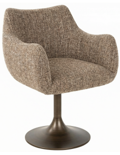 spisebordsstol armlæn stof moderne brun drejefod drejefunktion drej