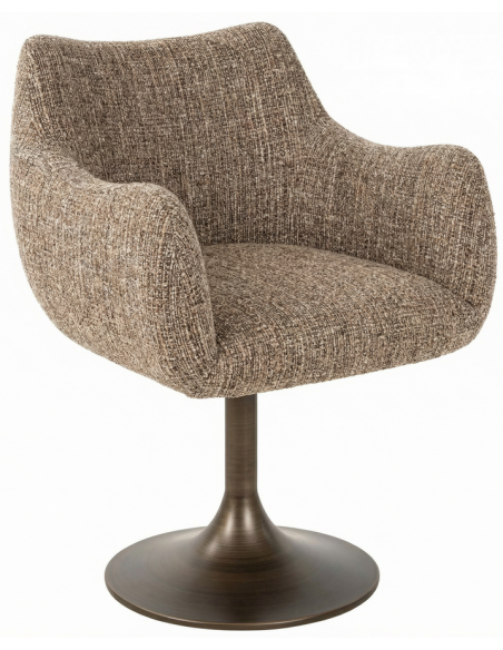 spisebordsstol armlæn stof moderne brun drejefod drejefunktion drej