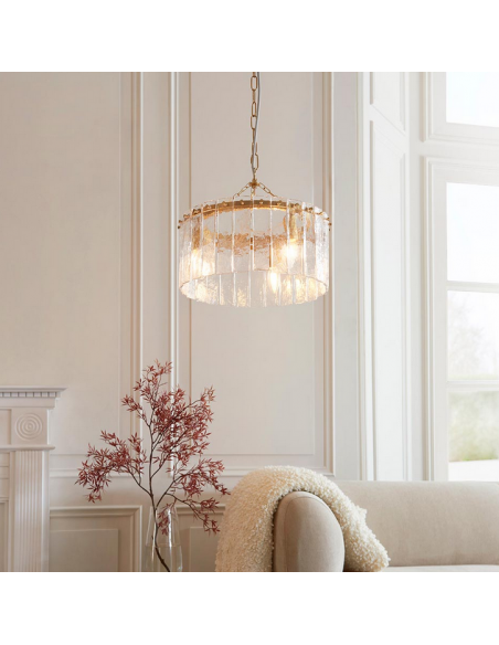 lysekrone glas stuelampe spisebord messing