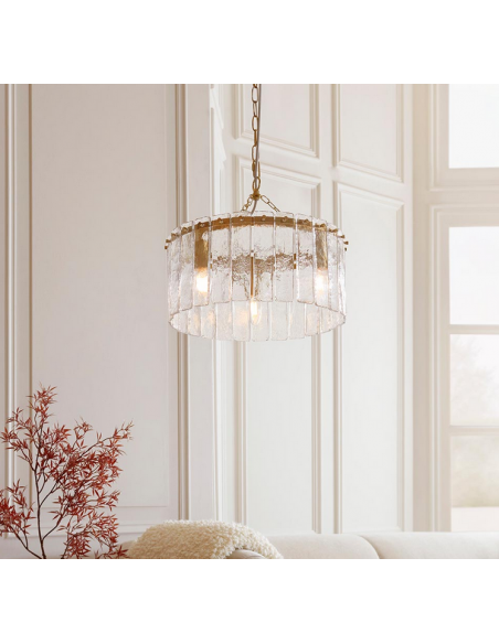 lysekrone glas stuelampe spisebord messing