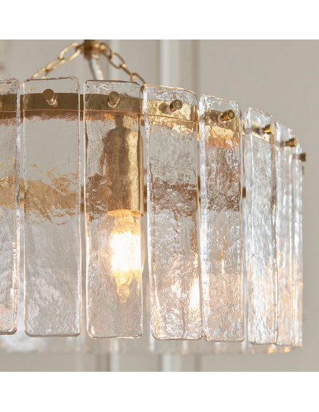 lysekrone glas stuelampe spisebord messing