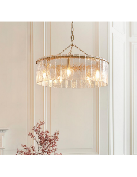 lysekrone glas stuelampe spisebord messing