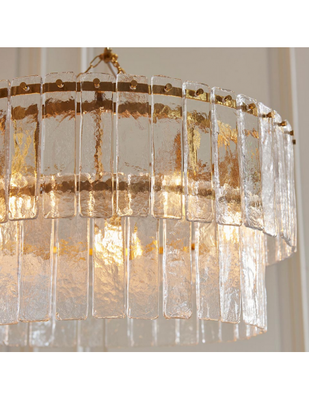 lysekrone glas stuelampe spisebord messing