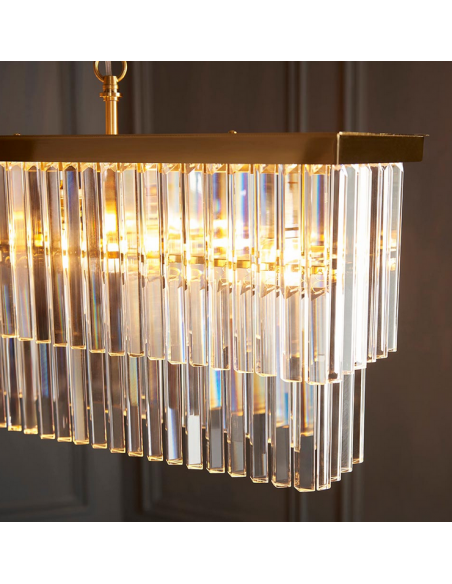 lysekrone glas stuelampe spisebord messing